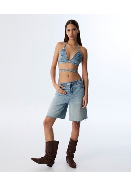 Hotfıx Baskılı Jean Büstiyer TS1250006101629