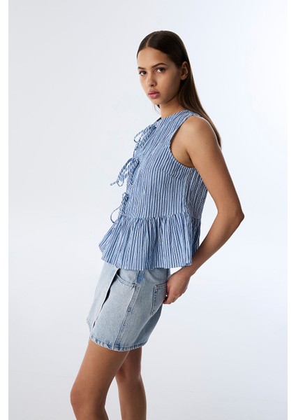 Çizgi Desen Peplum Bluz TS1250006104BZ7 fiyatları