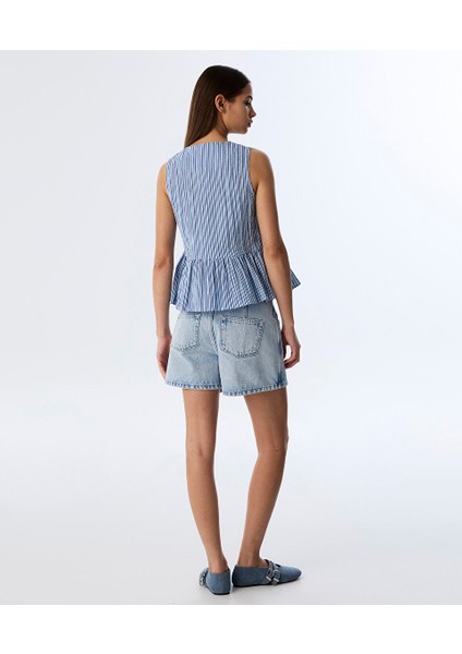 Çizgi Desen Peplum Bluz TS1250006104BZ7 fırsatları