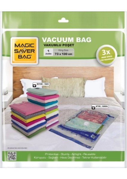73X130 Jumbo Vakumlu Poşet Hurç Bag (4887)
