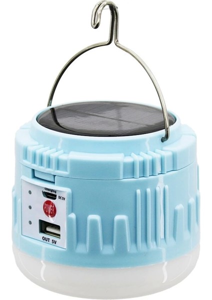 USB - Solar Şarjlı Askılı Kamp Lambası - Powerbank (4887) fiyatları