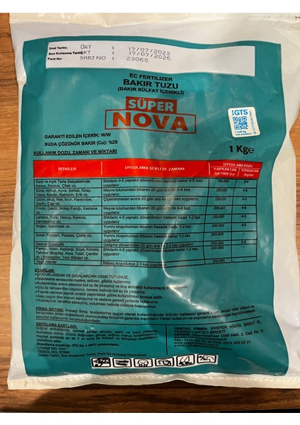 Göztaşı Bakır Nova 1 kg