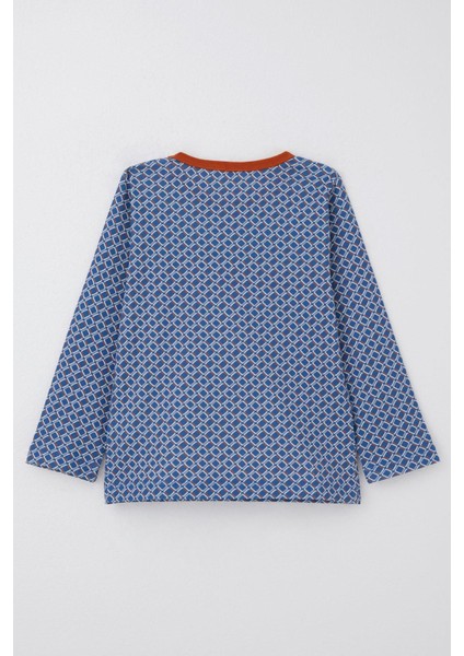 Erkek Çocuk Pijama Takımı Kare Desenli 1-3 Yaş, Mavi fırsatları