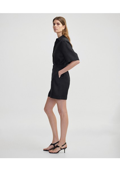 Elastik Bel Keten Şort IS1250013048001 modelleri