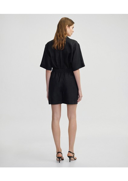 Elastik Bel Keten Şort IS1250013048001 fırsatları