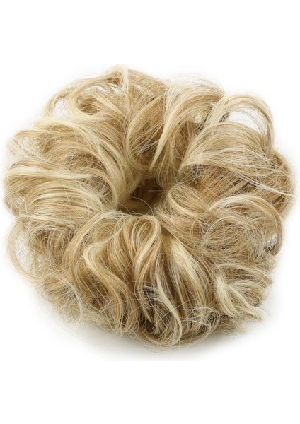 Saçlı Lastikli Topuz Toka - Karamel Platin Röfleli fiyatları