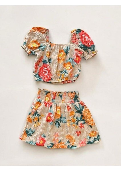 Kız Çocuk Çiçekli Etekli Takım fiyatları
