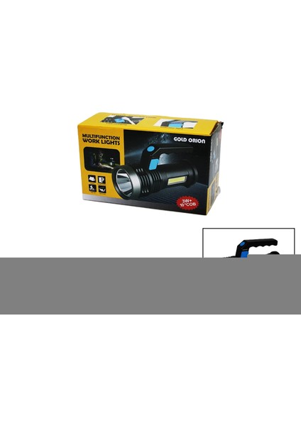 2ın1 3W - 10COB LED El Feneri USB Şarjlı (4887)