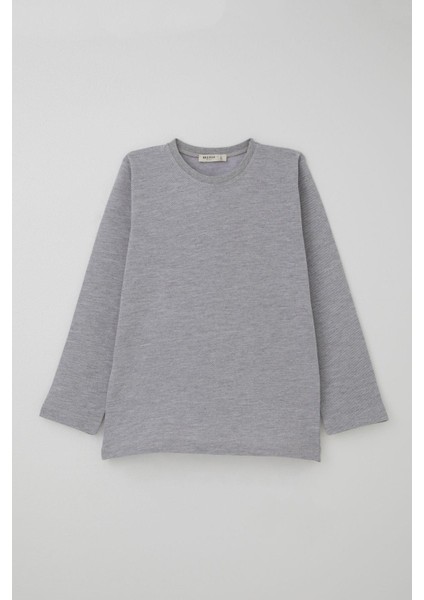 Erkek Çocuk Pijama Takımı Verev Çizgi Desenli 4-8 Yaş, Açık Gri fiyatları