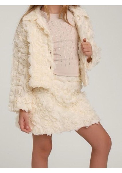 Kız Çocuk Kabartma Çiçek Tül Tasarım Etekli Takım fırsatları