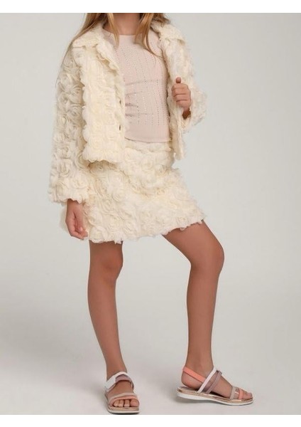 Kız Çocuk Kabartma Çiçek Tül Tasarım Etekli Takım indirimleri