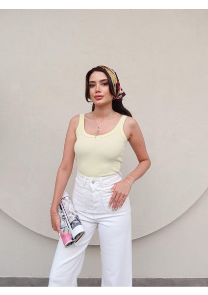 Ön Cepli Yüksek Bel Culotte Jean fırsatları