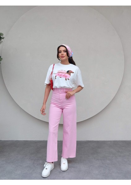 Yüksek Bel Culotte Jean