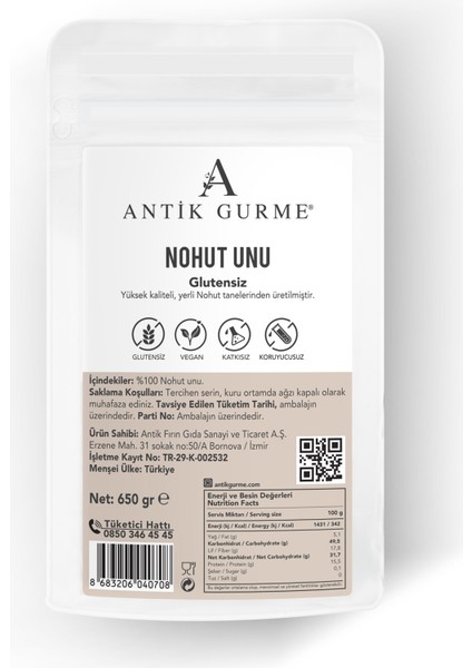Nohut Unu Glutensiz Vegan