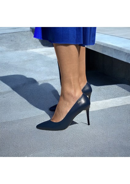 Lacivert Hakiki Deri Stiletto fiyatları