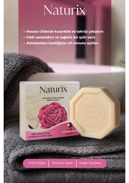 Isparta Gülü Özlü Taş Sabun Canlı ve Pürüzsüz Cilt Görünümü Için Bakım Sabunu - 125 gr modelleri