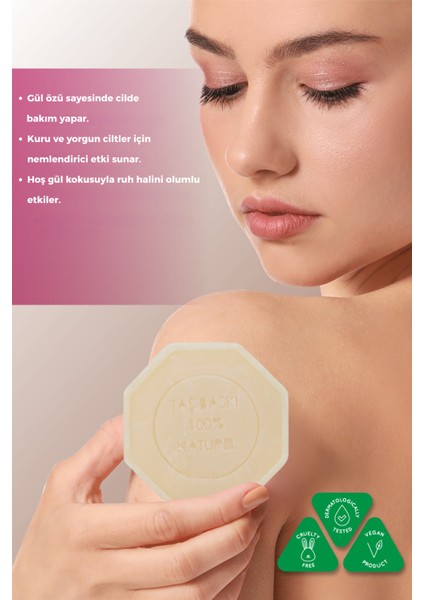 Isparta Gülü Özlü Taş Sabun Canlı ve Pürüzsüz Cilt Görünümü Için Bakım Sabunu - 125 gr fırsatları
