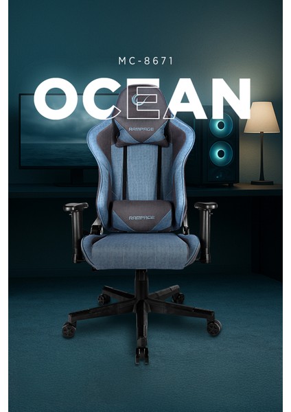 MC-8671 Ocean Mavi/gri Oyuncu Koltuğu
