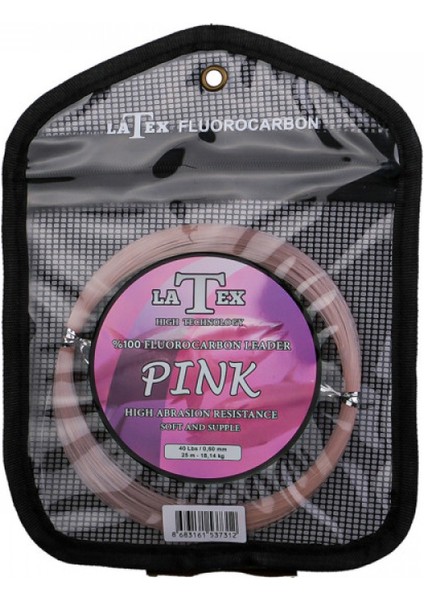 Misina Pink Latex Fluorocarbon Leader 25 Mt.