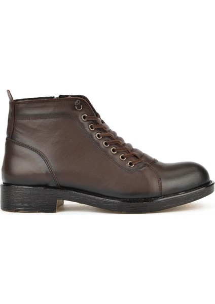 , Erkek Hakiki Deri Kürklü Bot 153999Z0013 Kahve