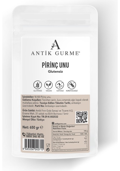 Pirinç Unu Glutensiz Vegan