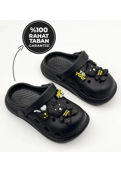 Çocuk Emojili Cross Terlik Bahçe Terliği Plaj Sahil Banyo Terliği 26-27-28-29-30-31-32-33-34-35 Numara