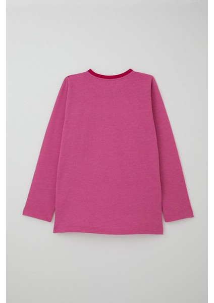 Kız Çocuk Pijama Takımı Verev Çizgi Desenli 9-12 Yaş, Pembe