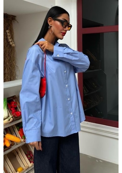 Klasik Oversize Poplin Gömlek 3421