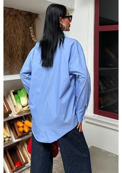 Klasik Oversize Poplin Gömlek 3421