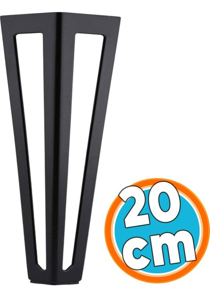 Mobilya Koltuk Baza Sehpa Kanepe Masa Ayağı Metal Ayak 20 cm Siyah