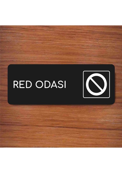 Red Odası Ofis Departman Kapı Isimliği, Yönlendirme Levhas Toplantı Odası 24X9 cm Siyah fırsatları