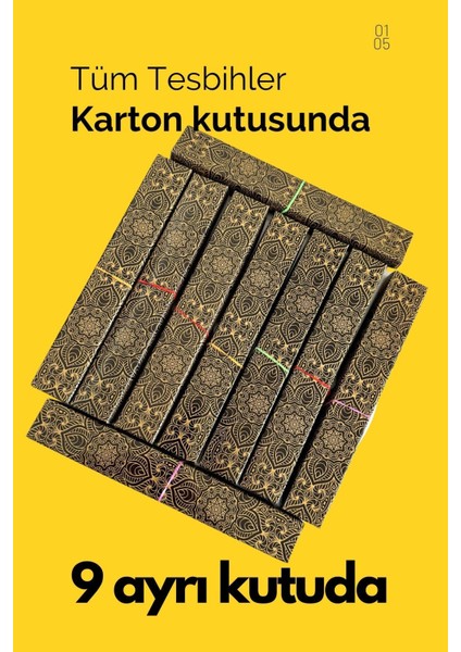 9 Adet Bir Birinden Güzel Canlı Renk Toz Kehribar Tesbih