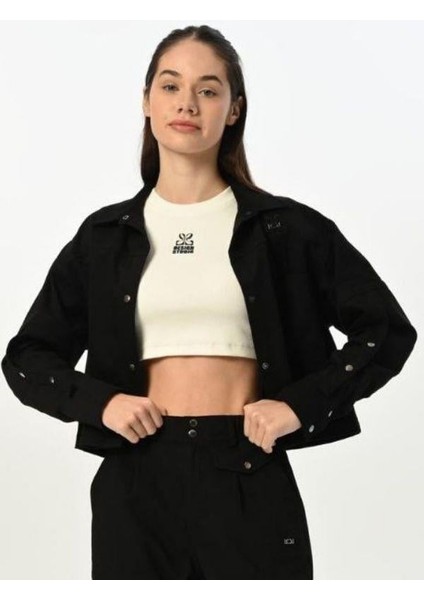 Kız Çocuk Crop Ceketli Pantolonlu Takım