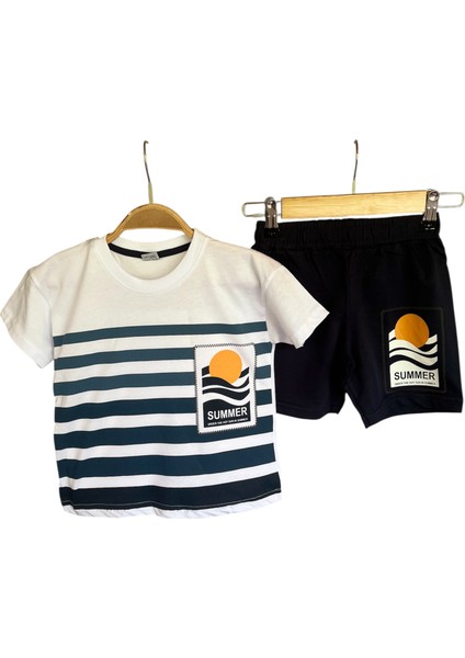Erkek Çocuk Summer Baskılı Şortlu Takım