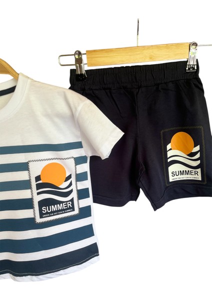 Erkek Çocuk Summer Baskılı Şortlu Takım
