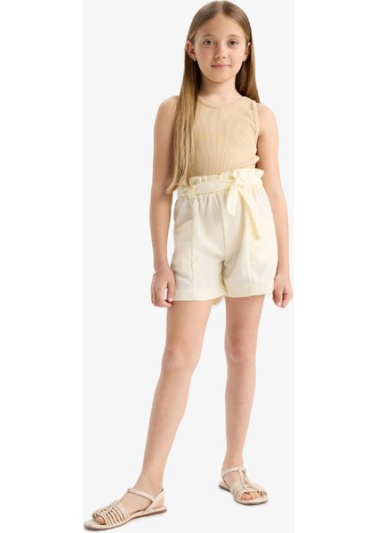 Kız Çocuk Cepli Paperbag Şort C0266A824SM
