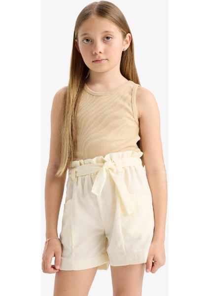 Kız Çocuk Cepli Paperbag Şort C0266A824SM