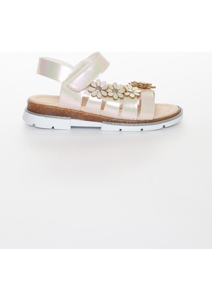 Şirin Genç Çiçekli Kız Çocuk Sedef Patik Flet Sandalet (26-36 Numara)