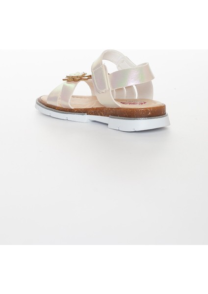 Şirin Genç Çiçekli Kız Çocuk Sedef Patik Flet Sandalet (26-36 Numara)