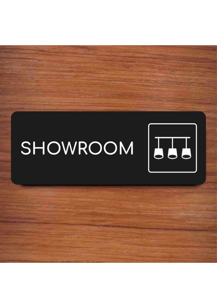 Showroom Alüminyum Ofis Departman Kapı Isimliği, Yönlendirme Levhası 24X9 cm Siyah modelleri