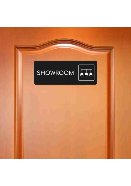 Showroom Alüminyum Ofis Departman Kapı Isimliği, Yönlendirme Levhası 24X9 cm Siyah fırsatları