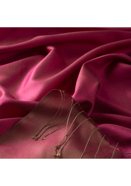 Ipekevi Çift Taraflı Düz Renk Ipek Şal 00927-FUŞYA fiyatları