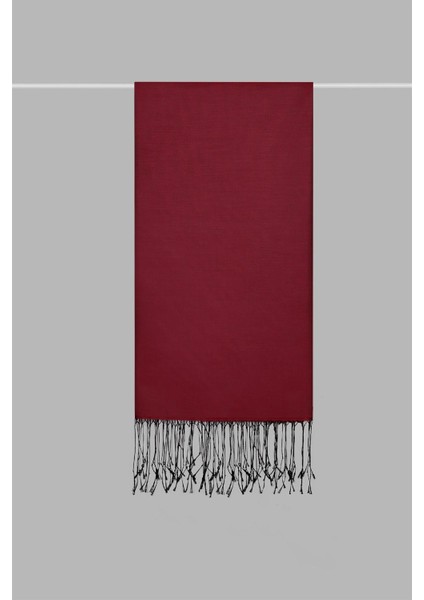 Kroren Düz Renk Ipeksi Şal 4026-SIYAH Kırmızı