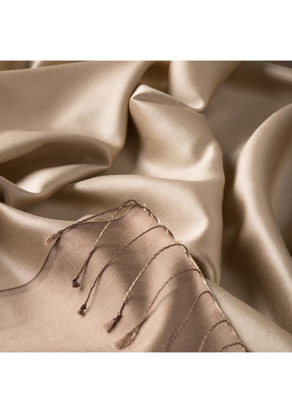 Ipekevi Çift Taraflı Düz Renk Ipek Şal 00927-OSMANLI Beji fiyatları