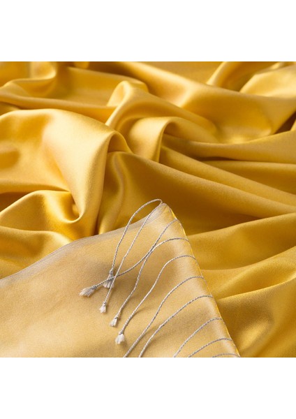 Ipekevi Çift Taraflı Düz Renk Ipek Şal 00927-FREZYA Sarısı fiyatları