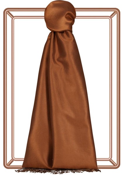 Ipekevi Çift Taraflı Düz Renk Ipek Şal 00927-TOPRAK