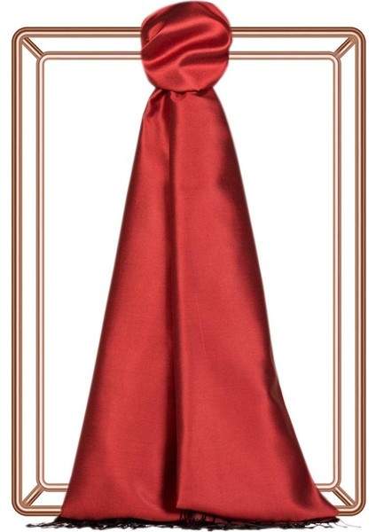 Ipekevi Çift Taraflı Düz Renk Ipek Şal 00927-OSMANLI Kırmızısı