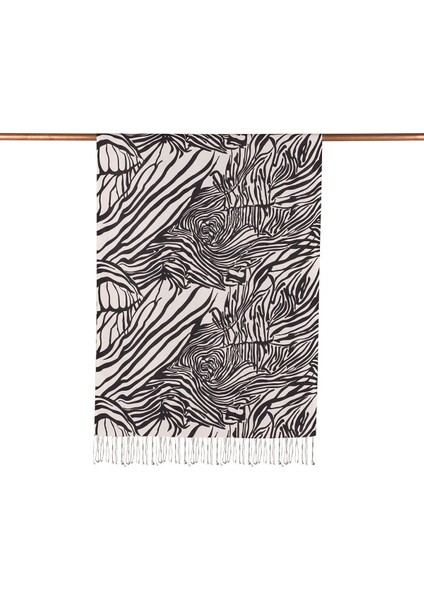 Ipekevi Zebra Desenli Ipek Şal 02671-SIYAH Beyaz fiyatları