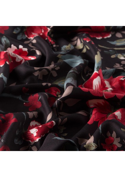 Ipekevi Asma Gül Desenli Ipek Şal 07166-SIYAH modelleri