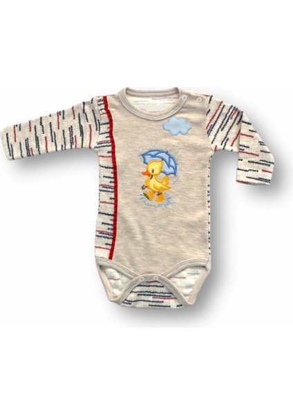 3-6 6-9 9-12 Ay Şemsiyeli Ördek Nakışlı Şapkalı Uzun Kollu Zıbınlı 3lü Kız-Erkek Bebek Takımı fiyatları